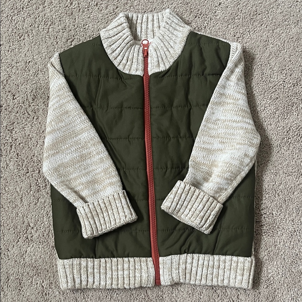 Cat & Jack Green and Cream Kids Sweater